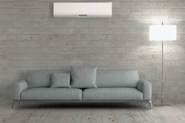 Klima 3d render çizim ile modern iç