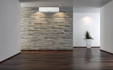 Klima 3d render çizim ile modern iç