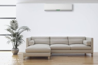 Klima 3d render çizim ile modern iç