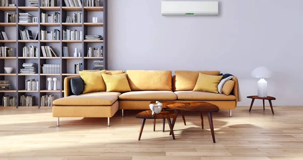 Klima 3d render çizim ile modern iç