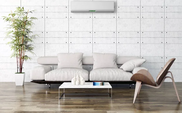 Klima 3d render çizim ile modern iç