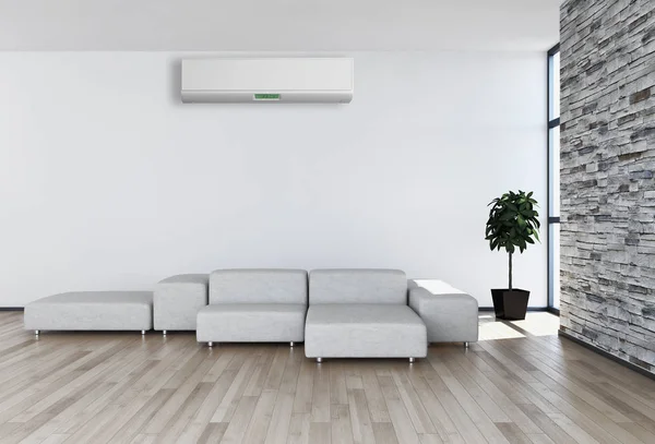 Modern Interiör Med Luftkonditionering Rendering Illustration — Stockfoto