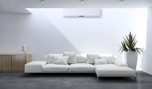 Modern Interieur Met Airconditioning Rendering Illustratie — Stockfoto