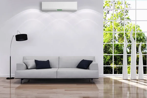 Klima 3d render çizim ile modern iç