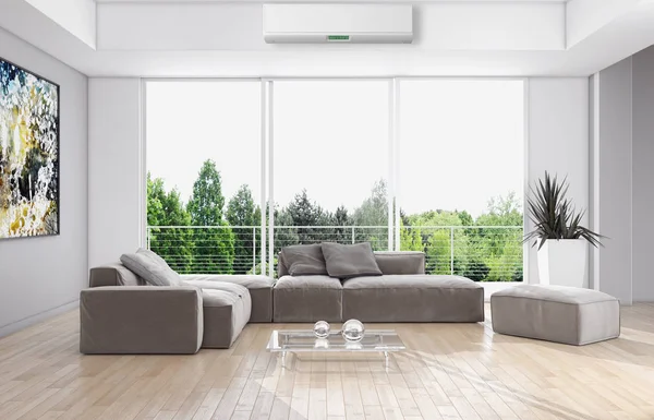 Klima 3d render çizim ile modern iç