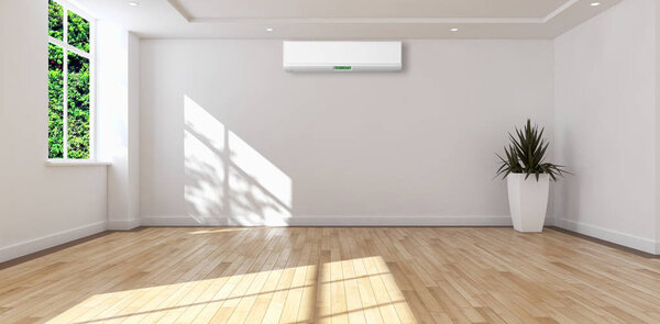 Interior Moderno Con Ilustración Renderizado Aire Acondicionado — Foto de Stock