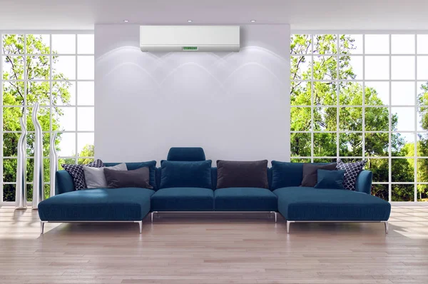 Modern Interieur Met Airconditioning Rendering Illustratie — Stockfoto