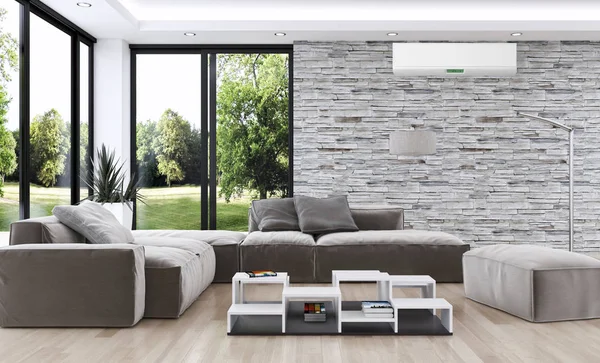 Klima 3d render çizim ile modern iç