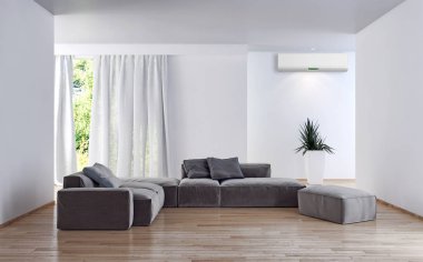 Klima 3d render çizim ile modern iç