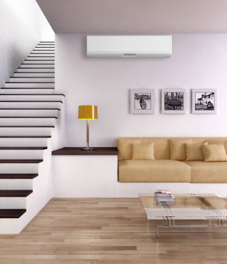 Klima 3d render çizim ile modern iç