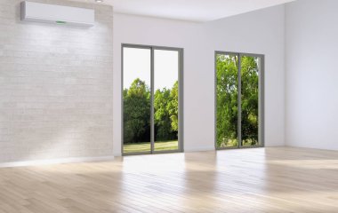 Klima 3d render çizim ile modern iç