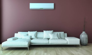 Klima 3d render çizim ile modern iç