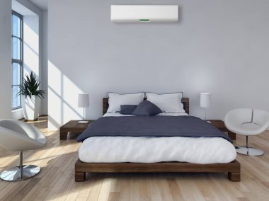 Klima 3d render çizim ile modern iç