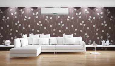 Klima 3d render çizim ile modern iç