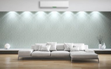 Klima 3d render çizim ile modern iç