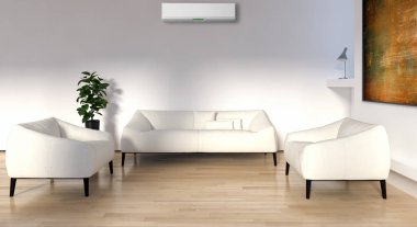 Klima 3d render çizim ile modern iç