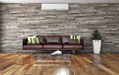 Klima 3d render çizim ile modern iç