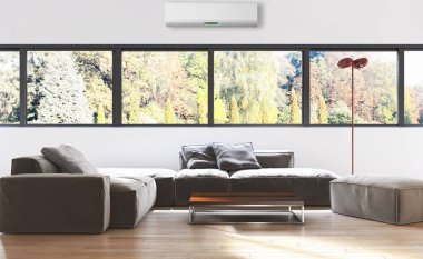 Klima 3d render çizim ile modern iç