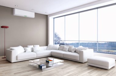 Klima 3d render çizim ile modern iç