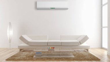 Klima 3d render çizim ile modern iç