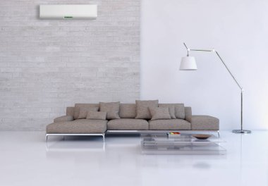 Klima 3d render çizim ile modern iç