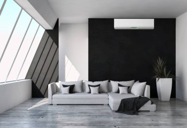 Klima 3d render çizim ile modern iç