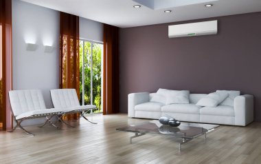 Klima 3d render çizim ile modern iç