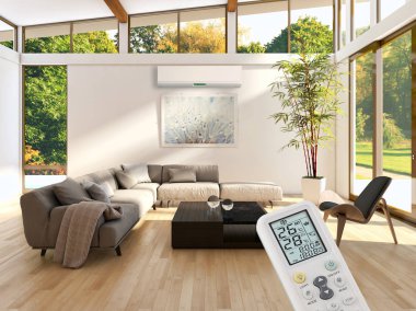 Klima 3d render çizim ile modern iç