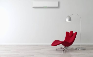 Klima 3d render çizim ile modern iç