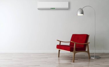 Klima 3d render çizim ile modern iç