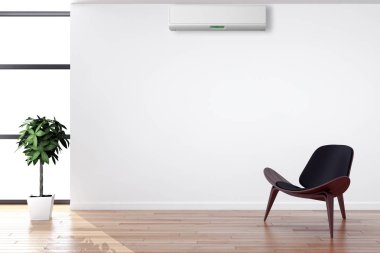 Klima 3d render çizim ile modern iç