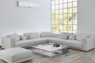 Klima 3d render çizim ile modern iç