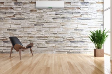 Klima 3d render çizim ile modern iç