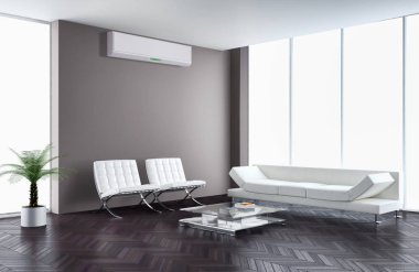 Klima 3d render çizim ile modern iç