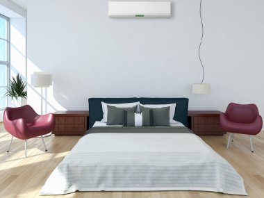 Klima 3d render çizim ile modern iç