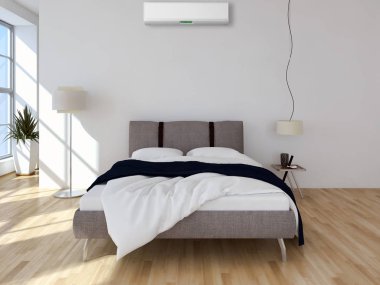 Klima 3d render çizim ile modern iç