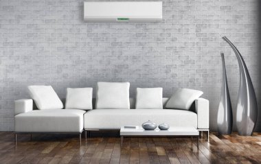 Klima 3d render çizim ile modern iç