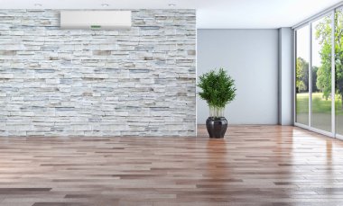 Klima 3d render çizim ile modern iç