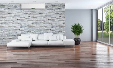 Klima 3d render çizim ile modern iç