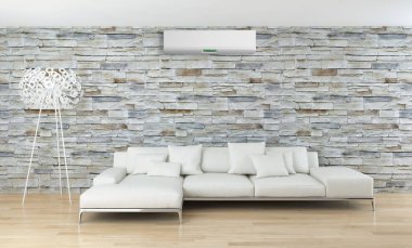 Klima 3d render çizim ile modern iç