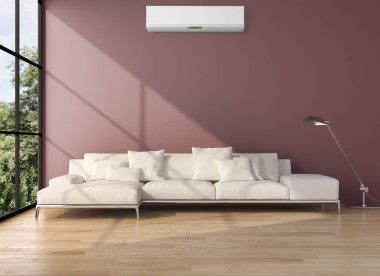 Klima 3d render çizim ile modern iç