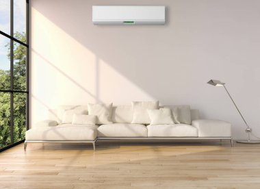 Klima 3d render çizim ile modern iç