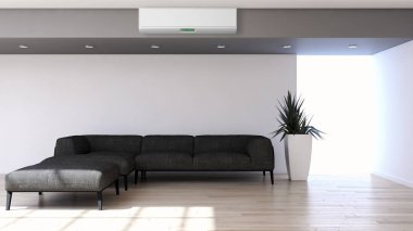 Klima 3d render çizim ile modern iç
