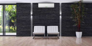 Klima 3d render çizim ile modern iç