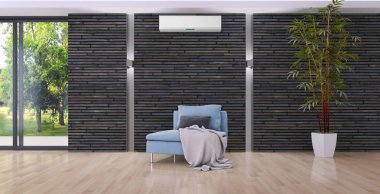Klima 3d render çizim ile modern iç
