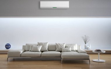 Klima 3d render çizim ile modern iç