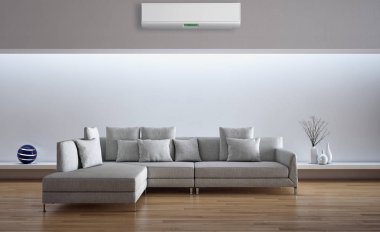 Klima 3d render çizim ile modern iç