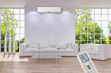Klima 3d render çizim ile modern iç