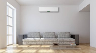 Klima 3d render çizim ile modern iç