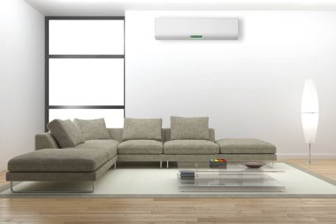 Klima 3d render çizim ile modern iç